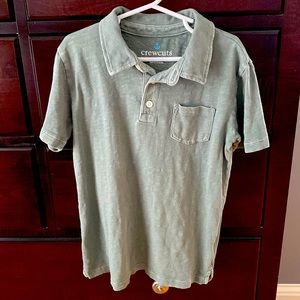 Crewcuts Boys Collared Shirt, Sage Green, Cotton, EUC 8